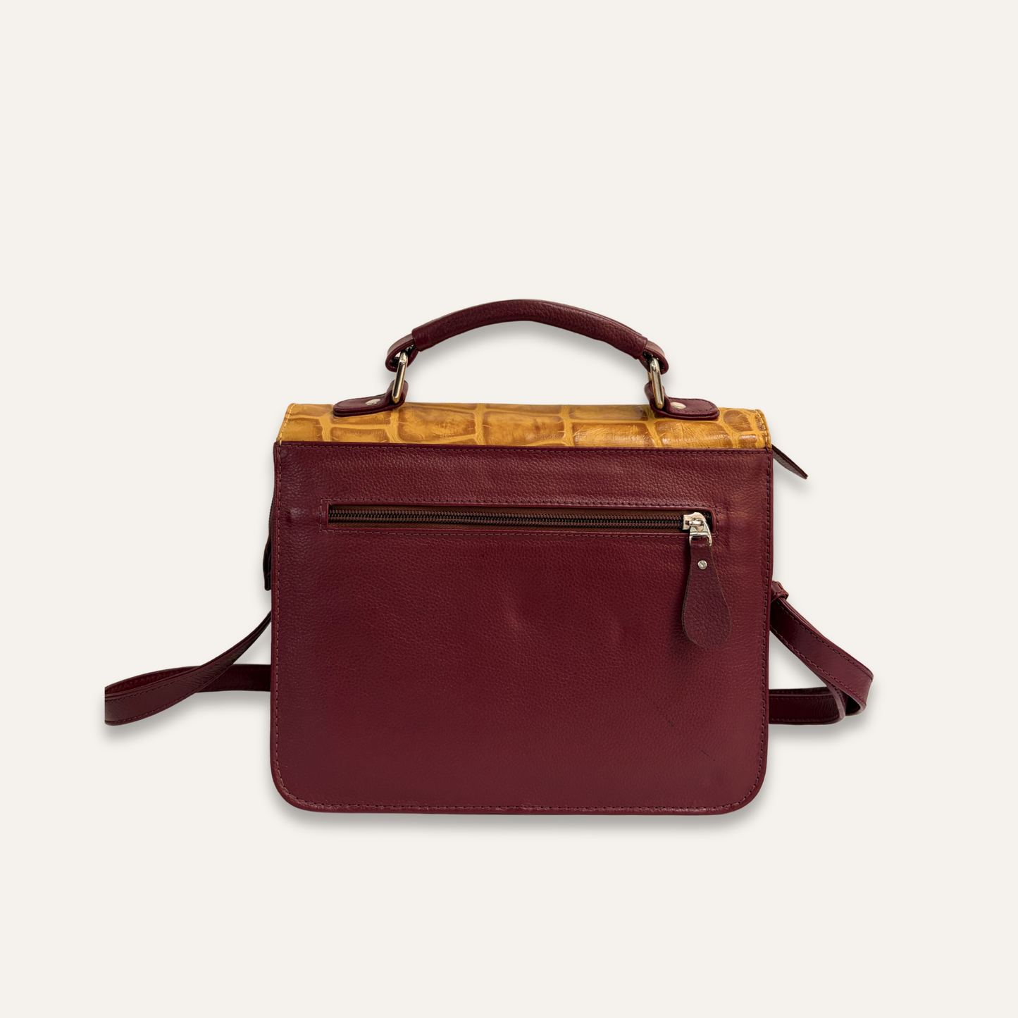 Cartera de tapa vinotinto