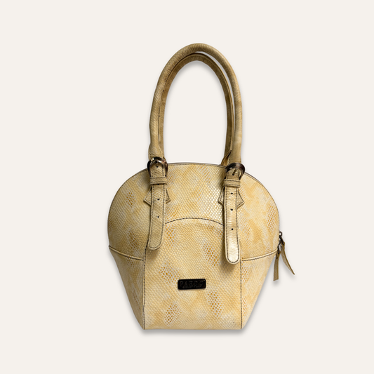 Bolso redondo beige
