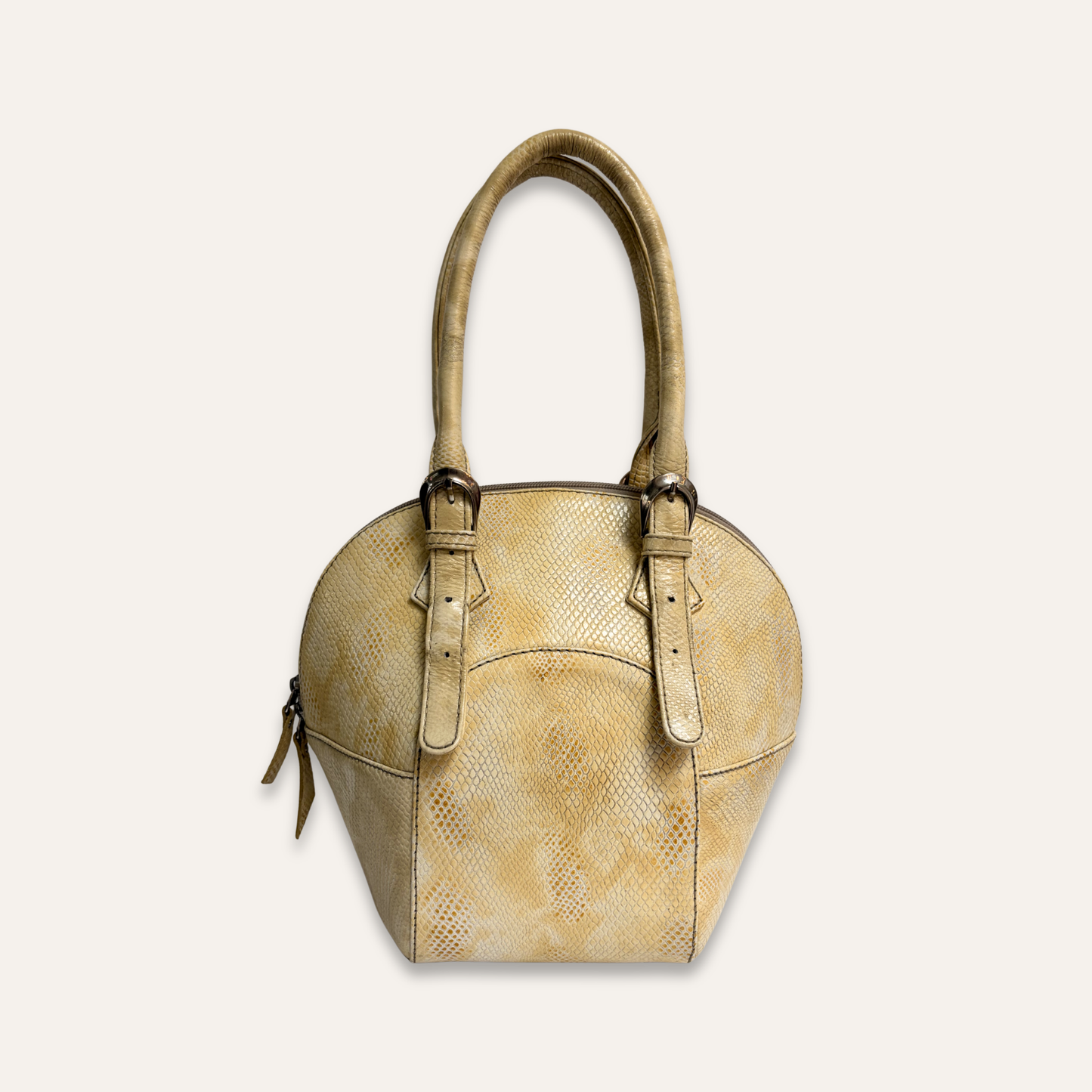 Bolso redondo beige