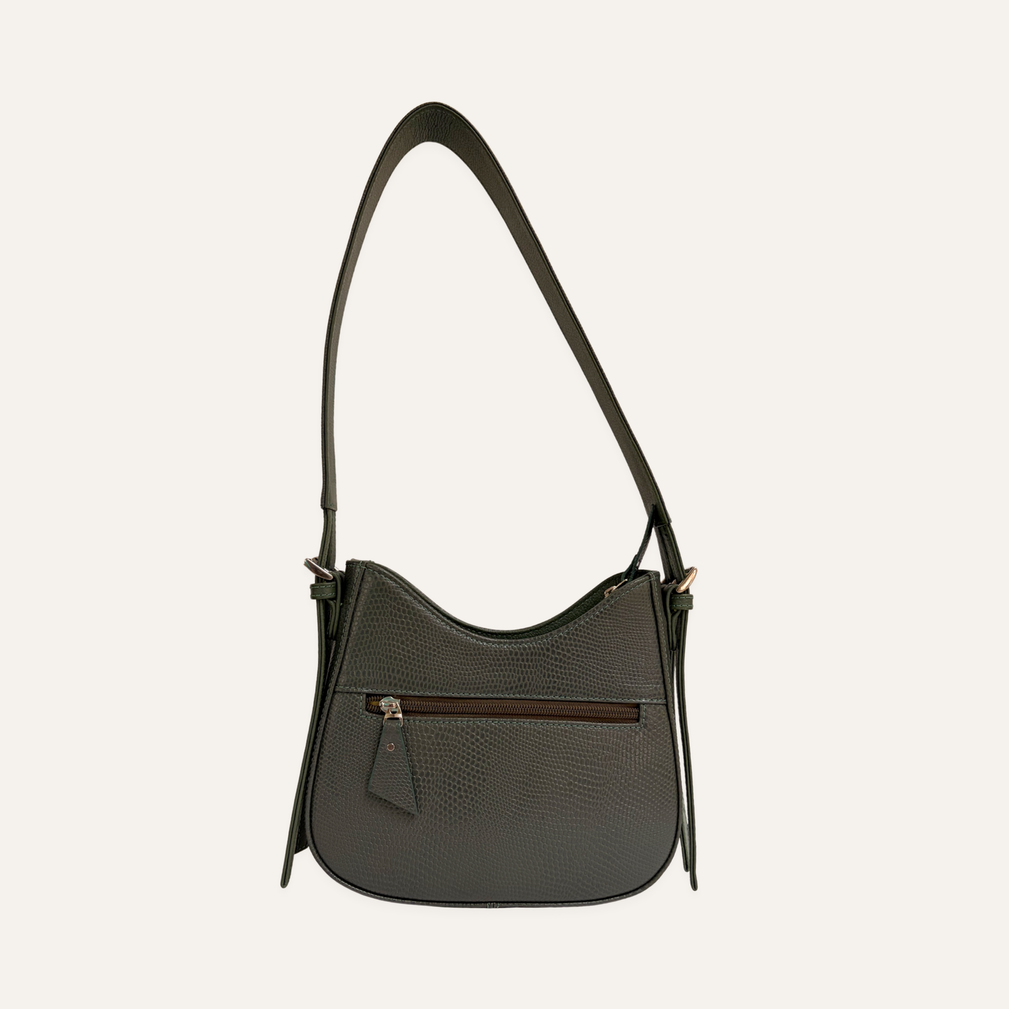 Bolso media luna mediano verde oliva