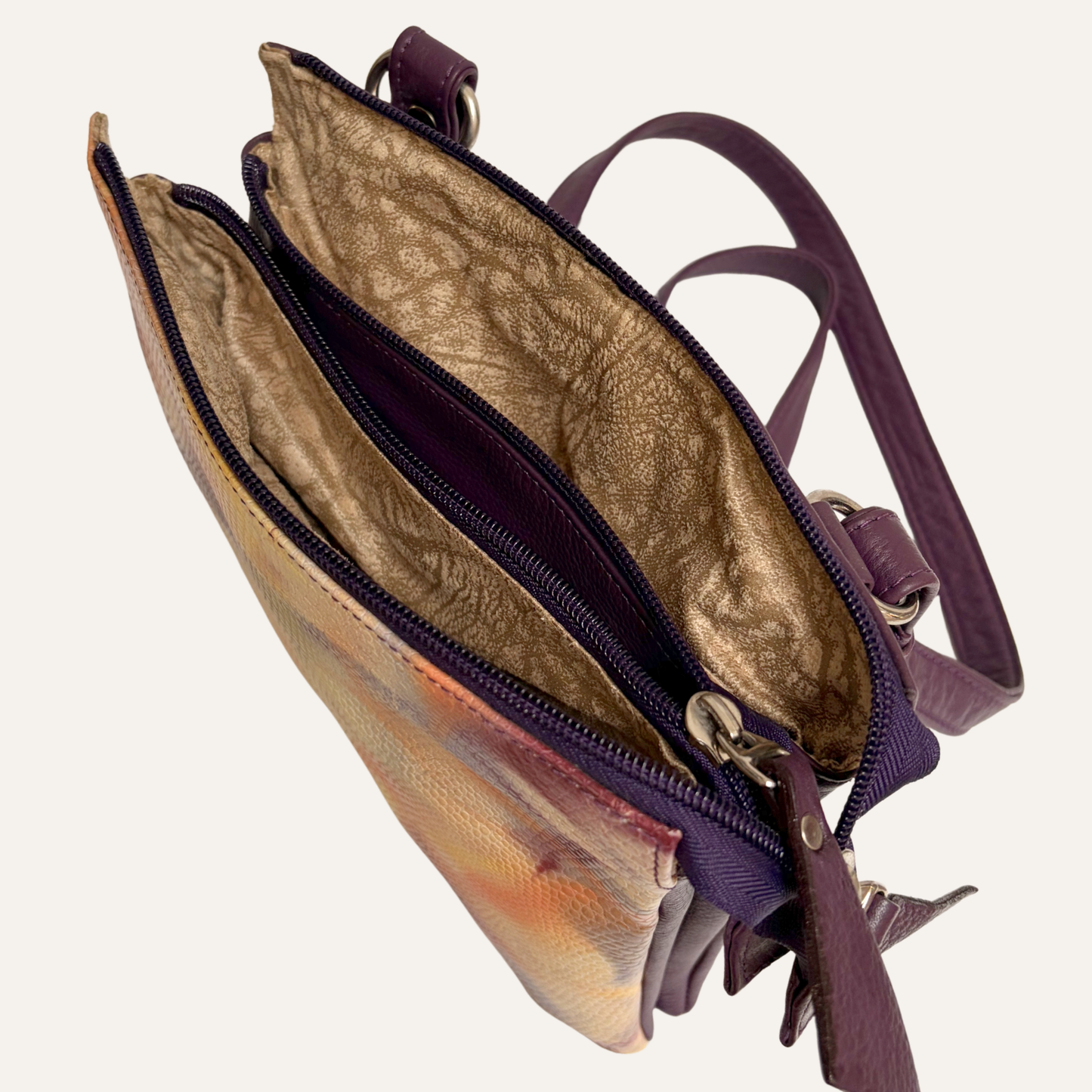 Manos libres mini doble fuelle morado marmolado
