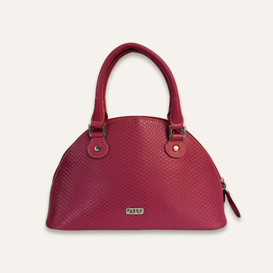 Cartera media luna fucsia