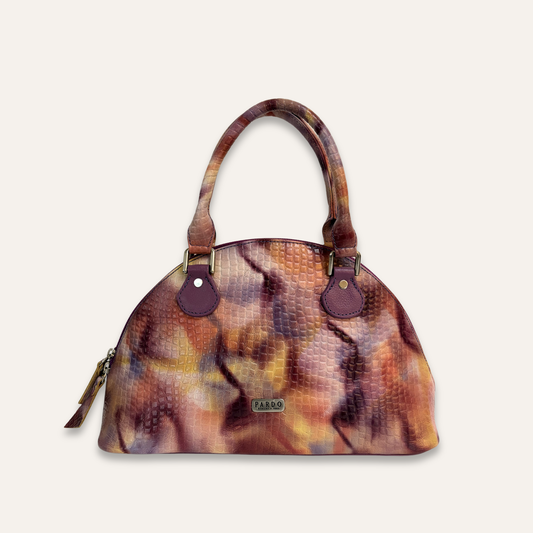Cartera media luna morada camuflada