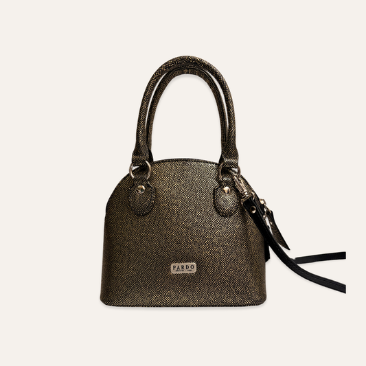 Mini cartera domo dorado oscuro