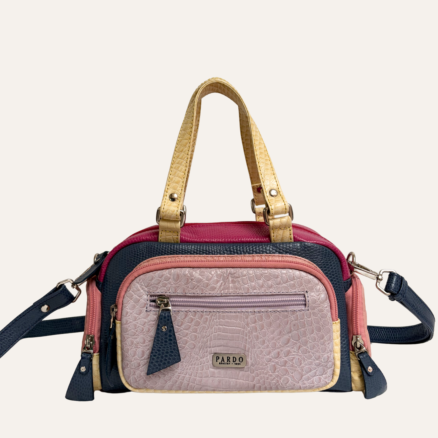 Cartera Mini bitacora lila y azul