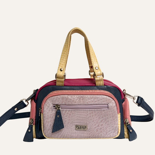 Cartera Mini bitacora lila y azul