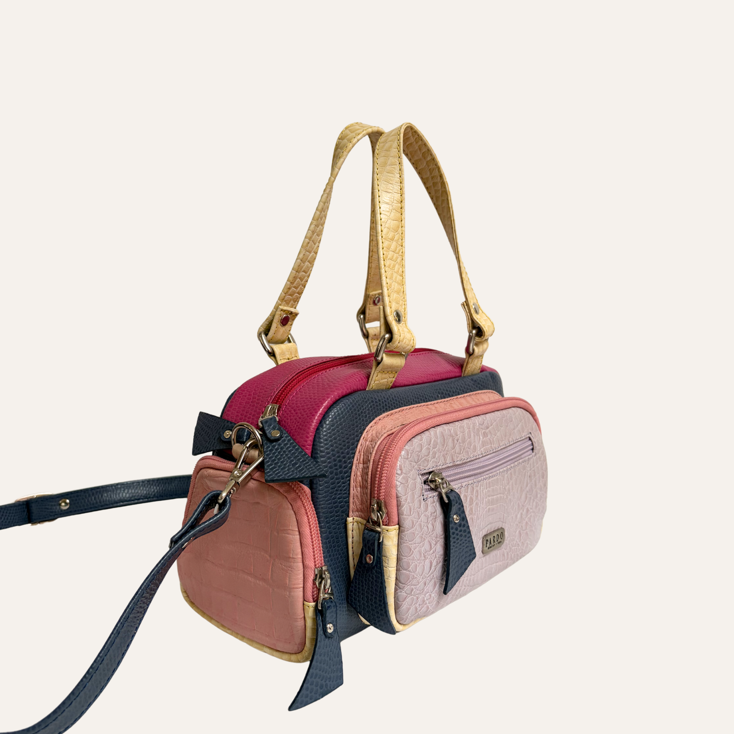 Cartera Mini bitacora lila y azul