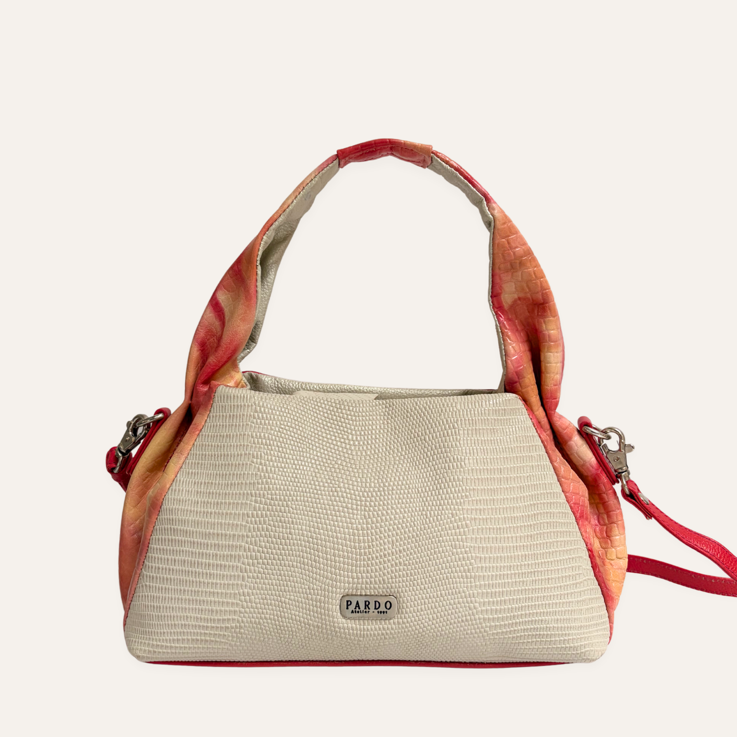Mini boho asas fruncidas beige