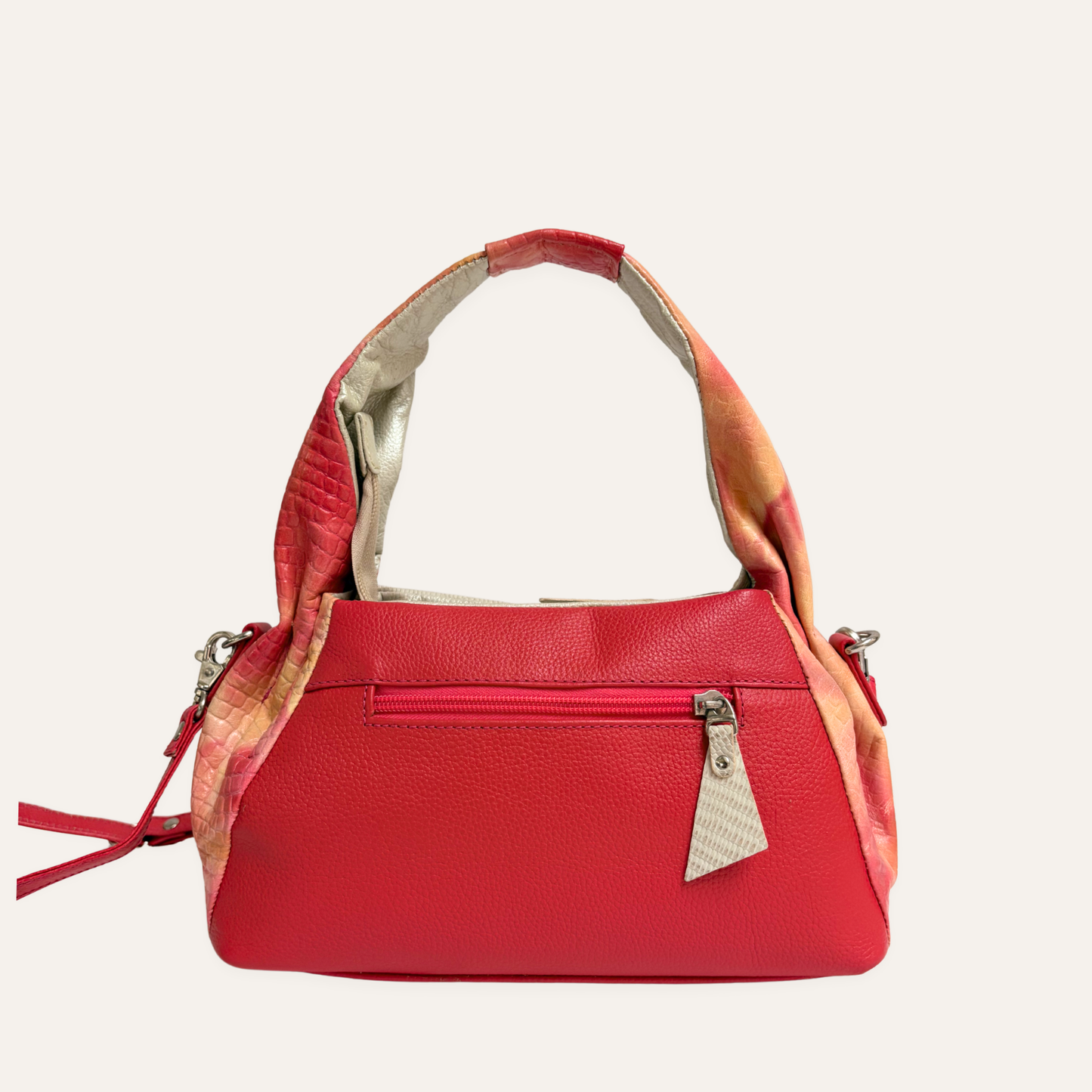 Mini boho asas fruncidas beige