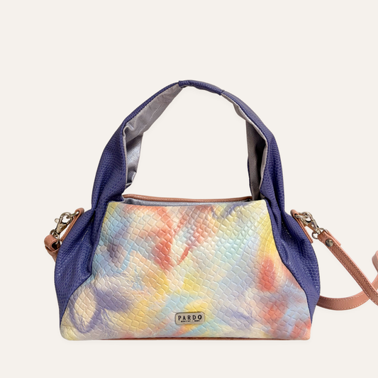 Mini boho asas fruncidas lila marmolado