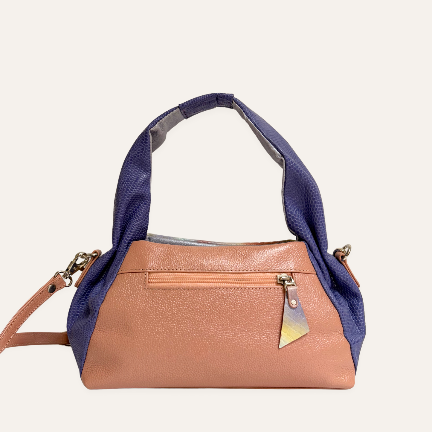 Mini boho asas fruncidas lila marmolado