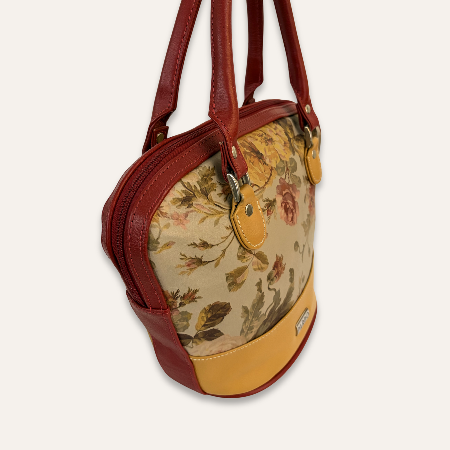 Cartera suave mini flores rojas