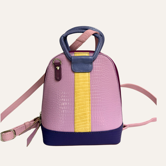 Mini morral franja lila charol