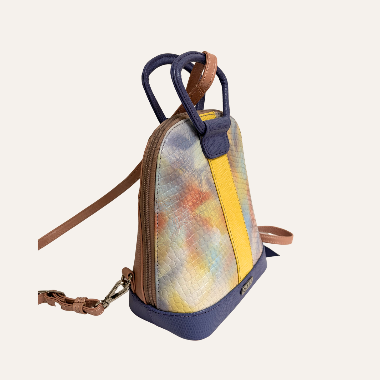 Mini morral franja lila camuflado