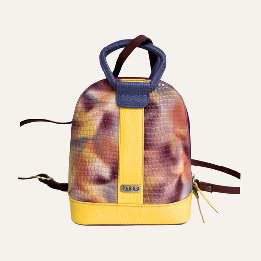 Mini morral franja morado camuflado