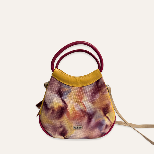 Bolso mini capullo morado marmolado