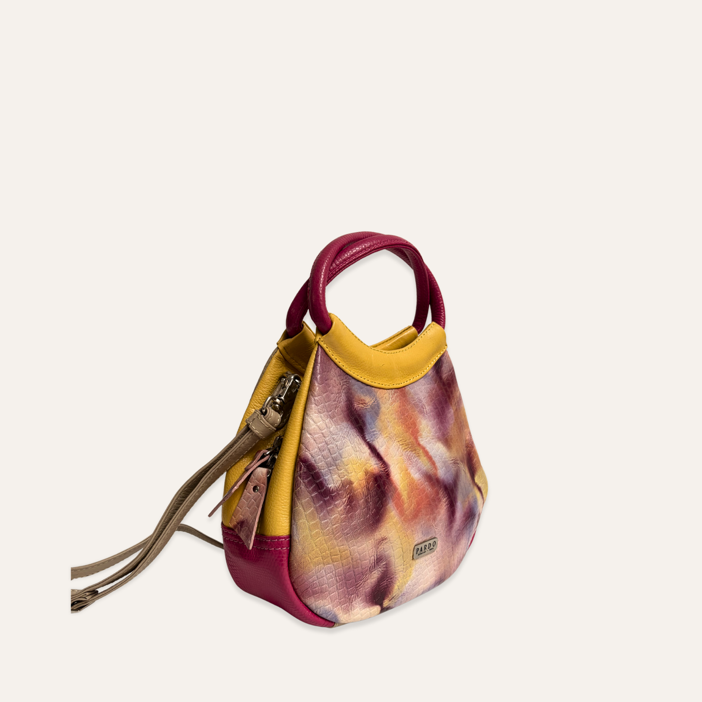 Bolso mini capullo morado marmolado