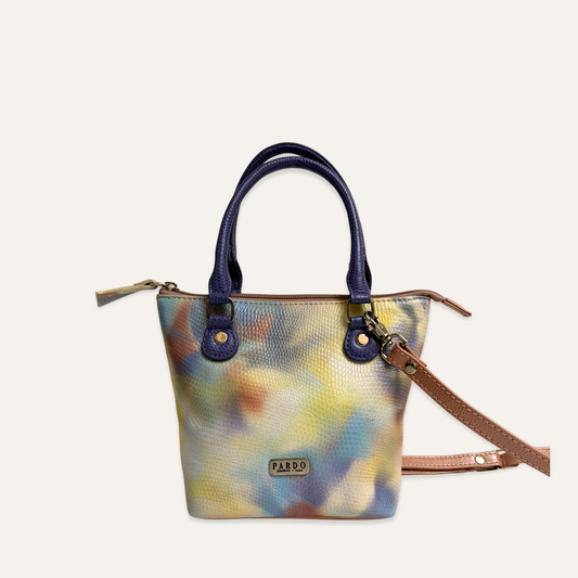 Bolso mini cubo lila marmolado