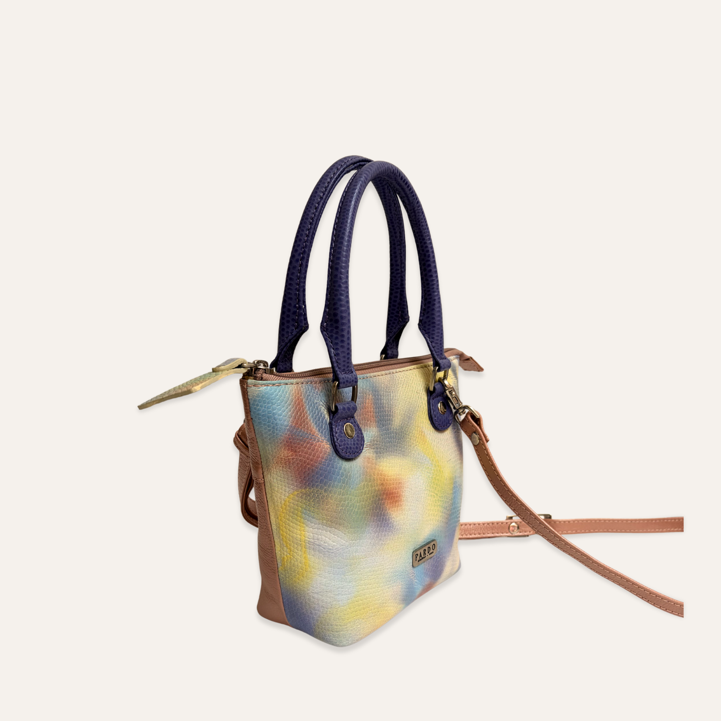 Bolso mini cubo lila marmolado