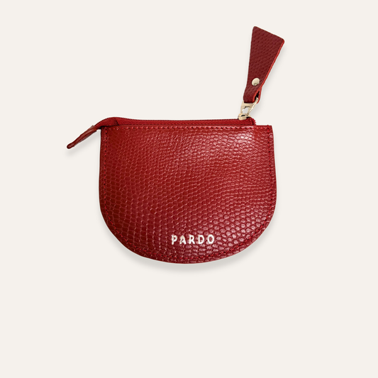Monedero plano rojo oscuro