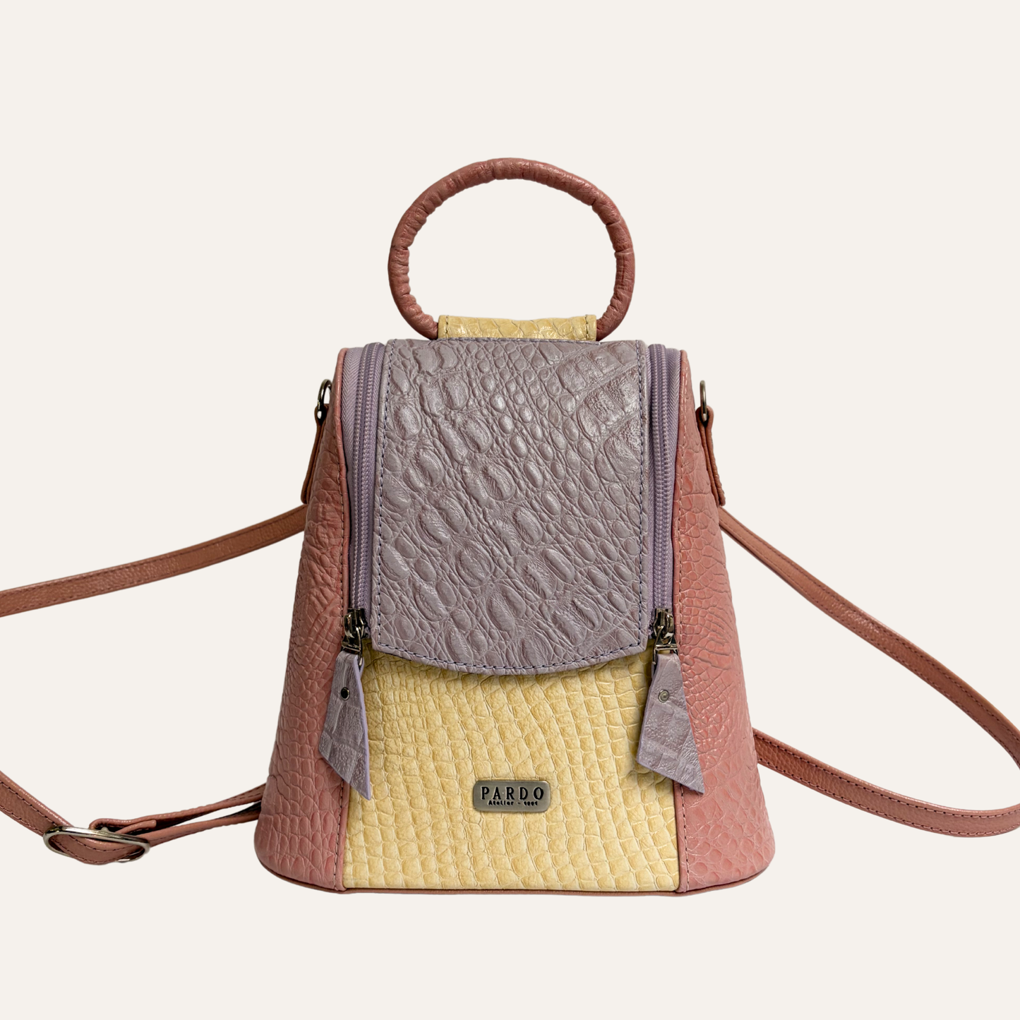 Mini morral doble cremallera lila