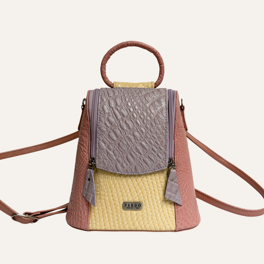Mini morral doble cremallera lila