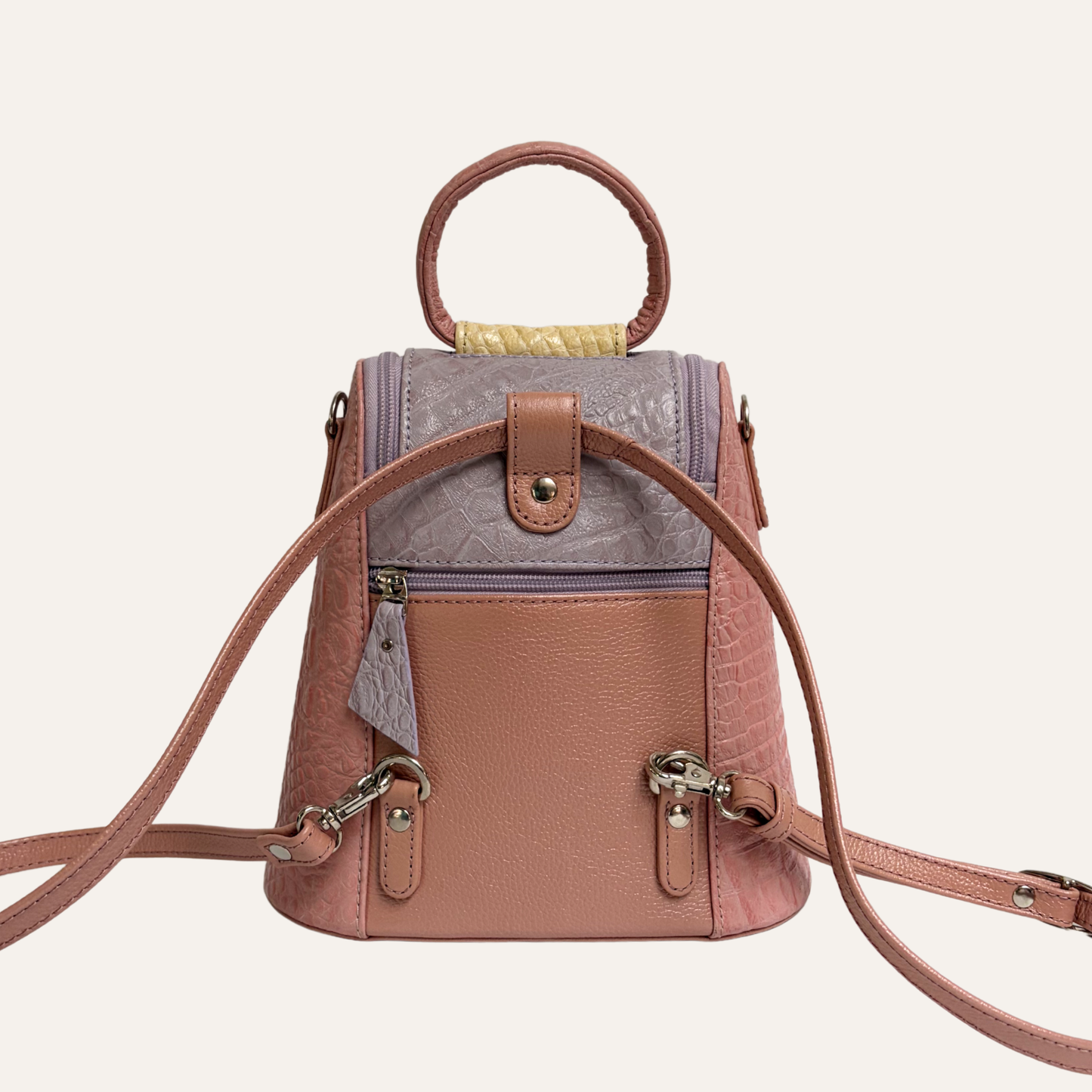 Mini morral doble cremallera lila