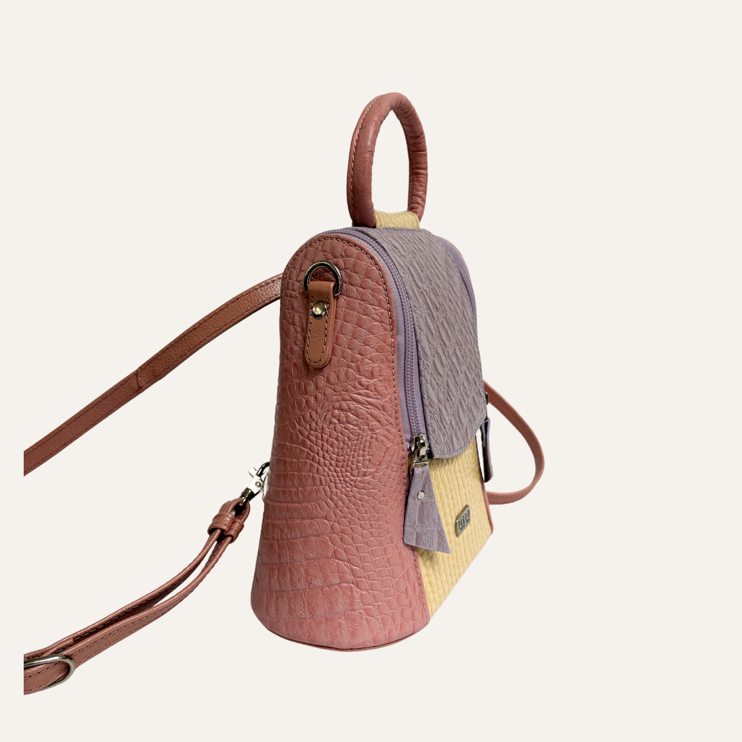 Mini morral doble cremallera lila