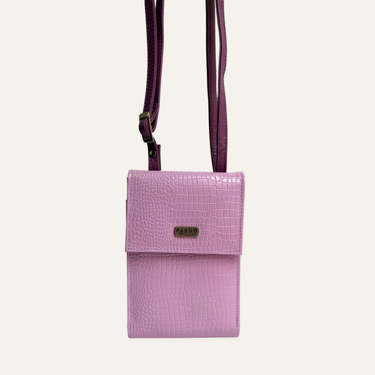 Portacelular estructurado crossbody lila