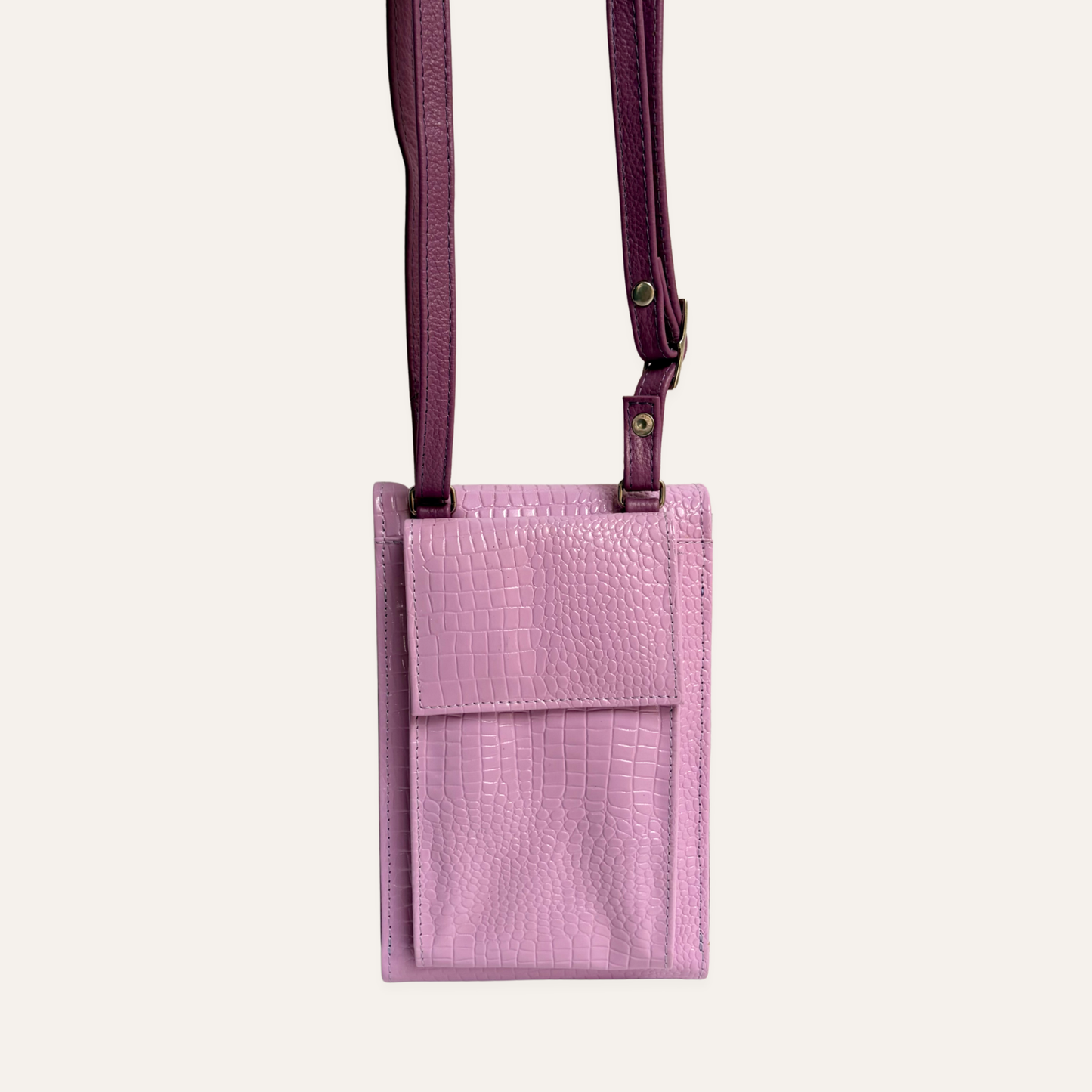 Portacelular estructurado crossbody lila