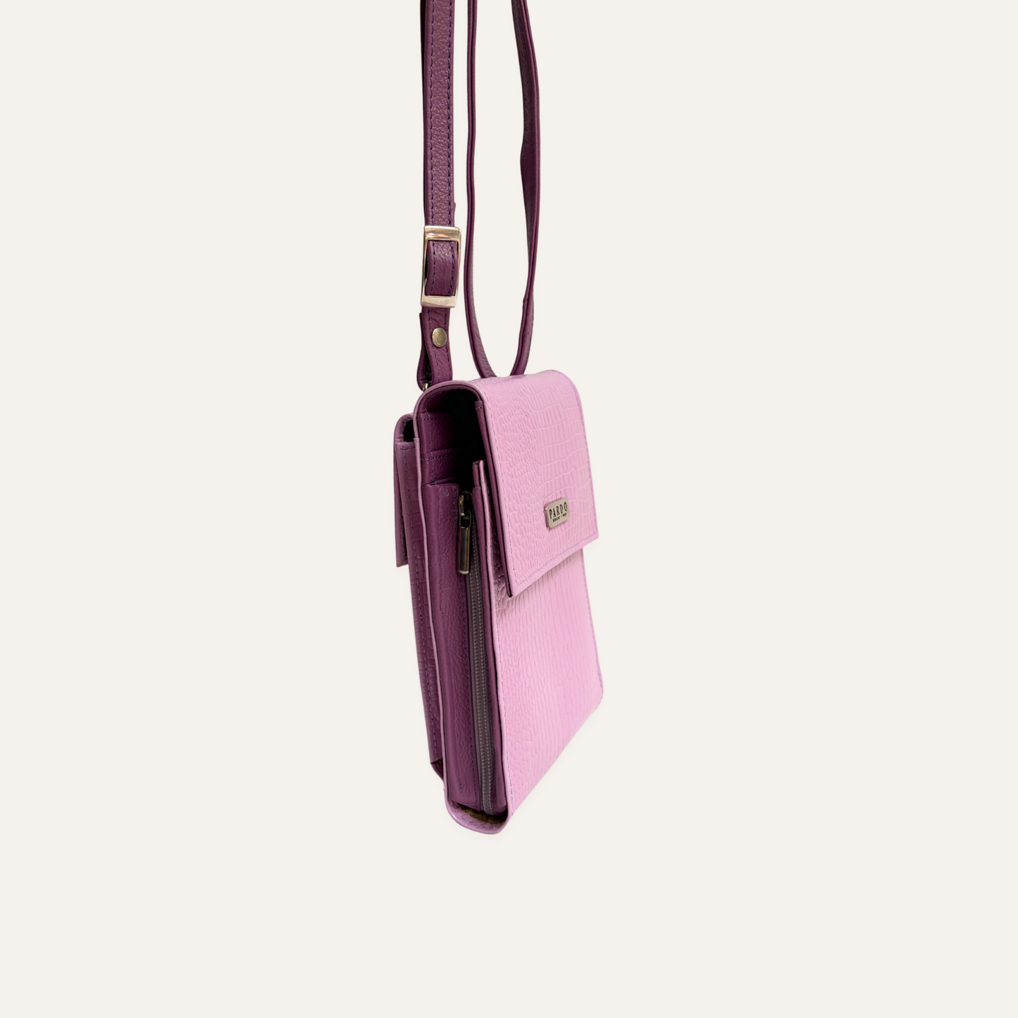Portacelular estructurado crossbody lila