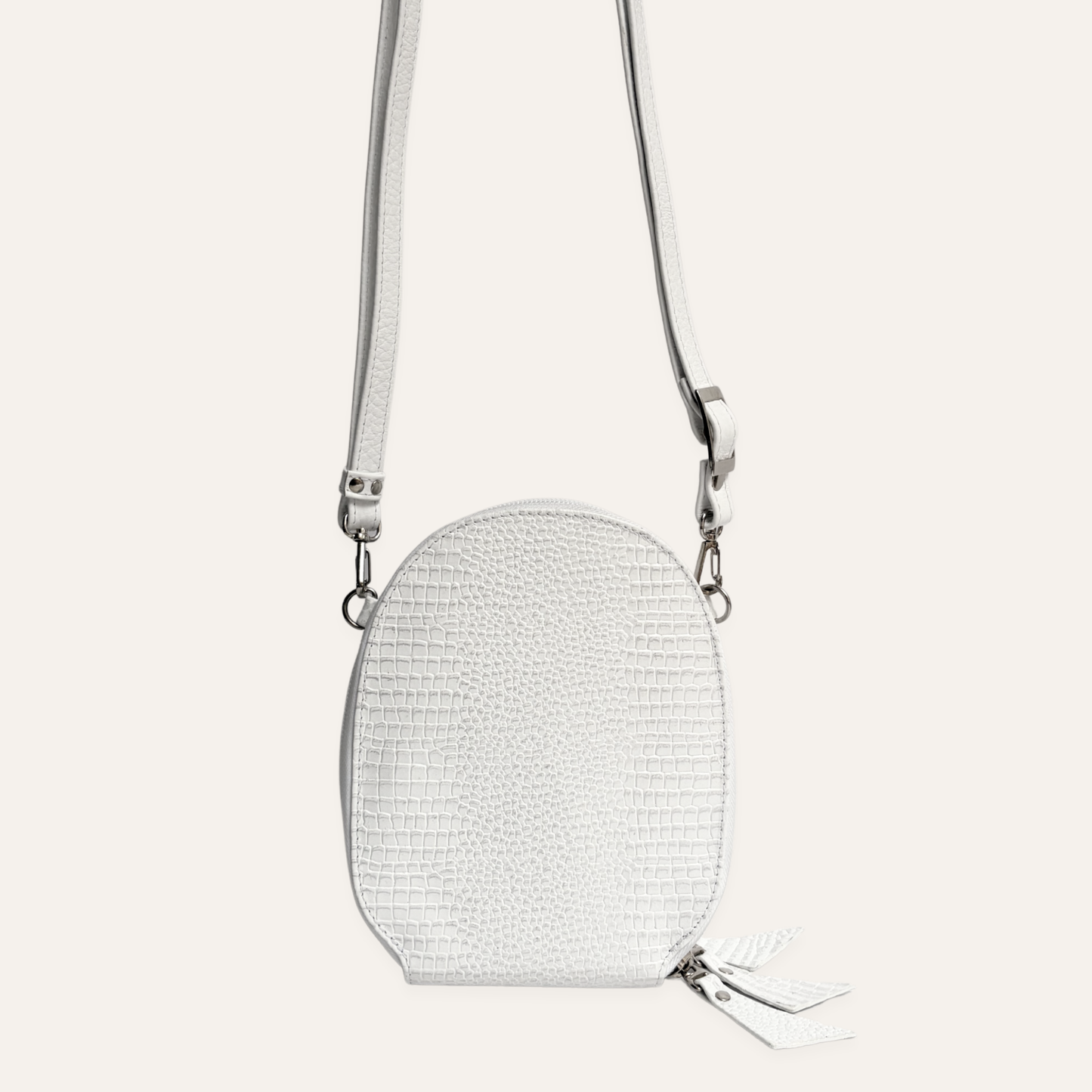 Portacelular estructurado crossbody blanco