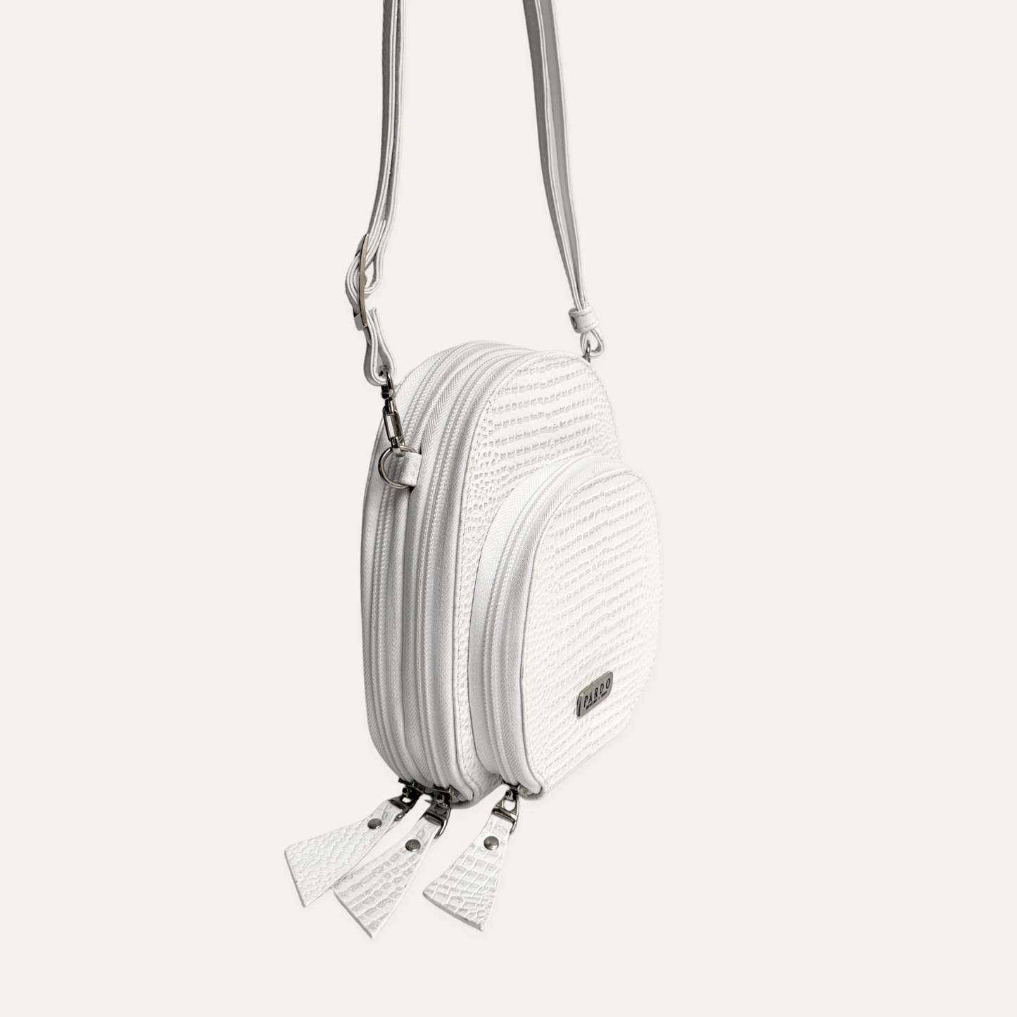 Portacelular estructurado crossbody blanco
