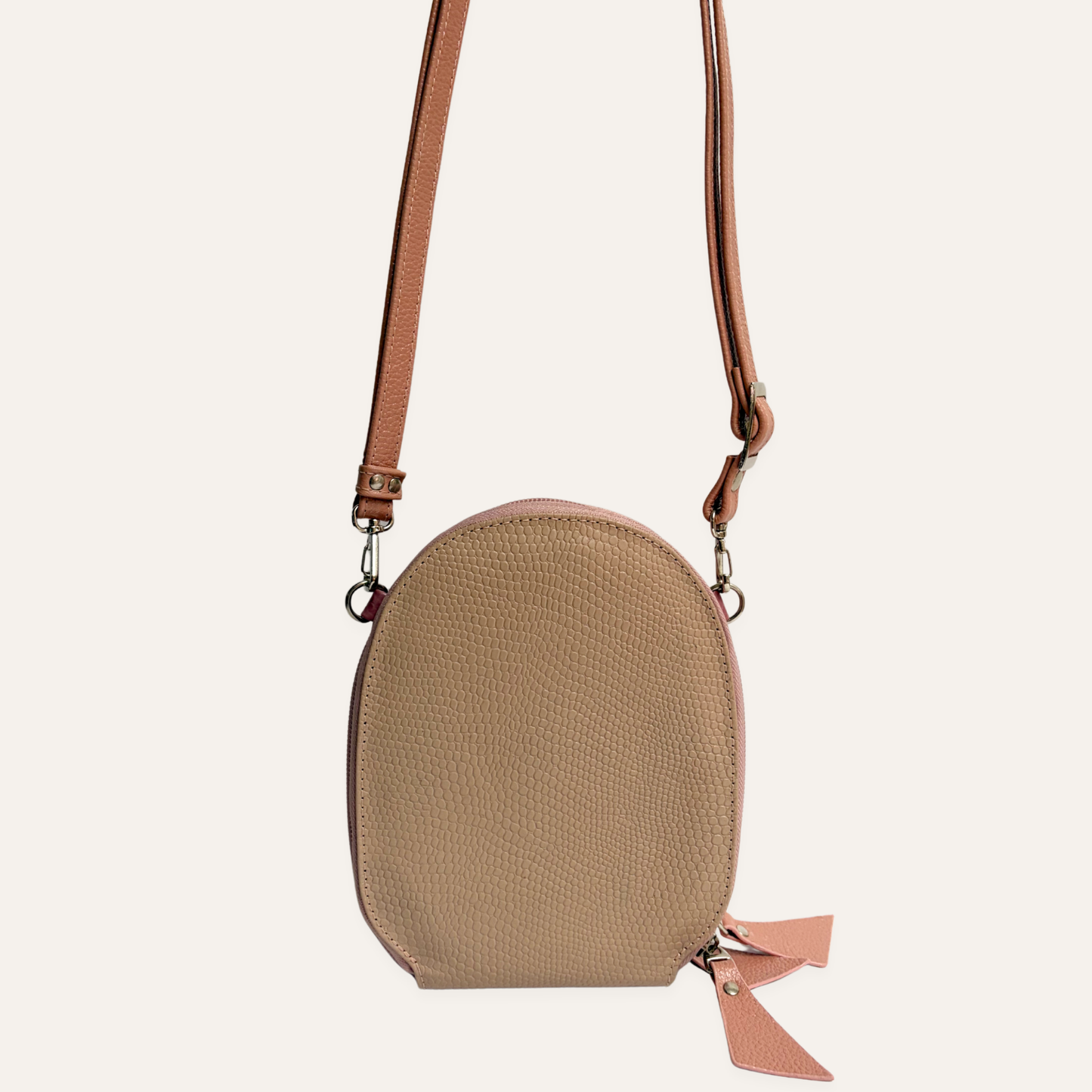 Portacelular estructurado crossbody rosa