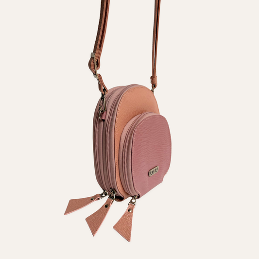 Portacelular estructurado crossbody rosa