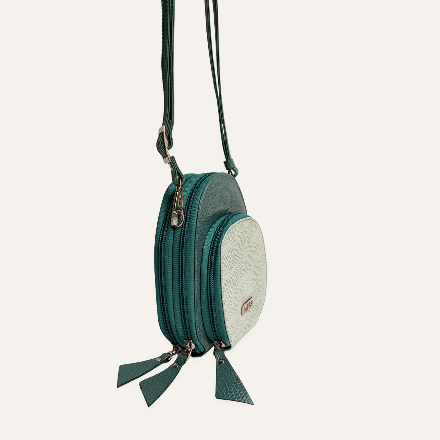 Portacelular estructurado crossbody verde
