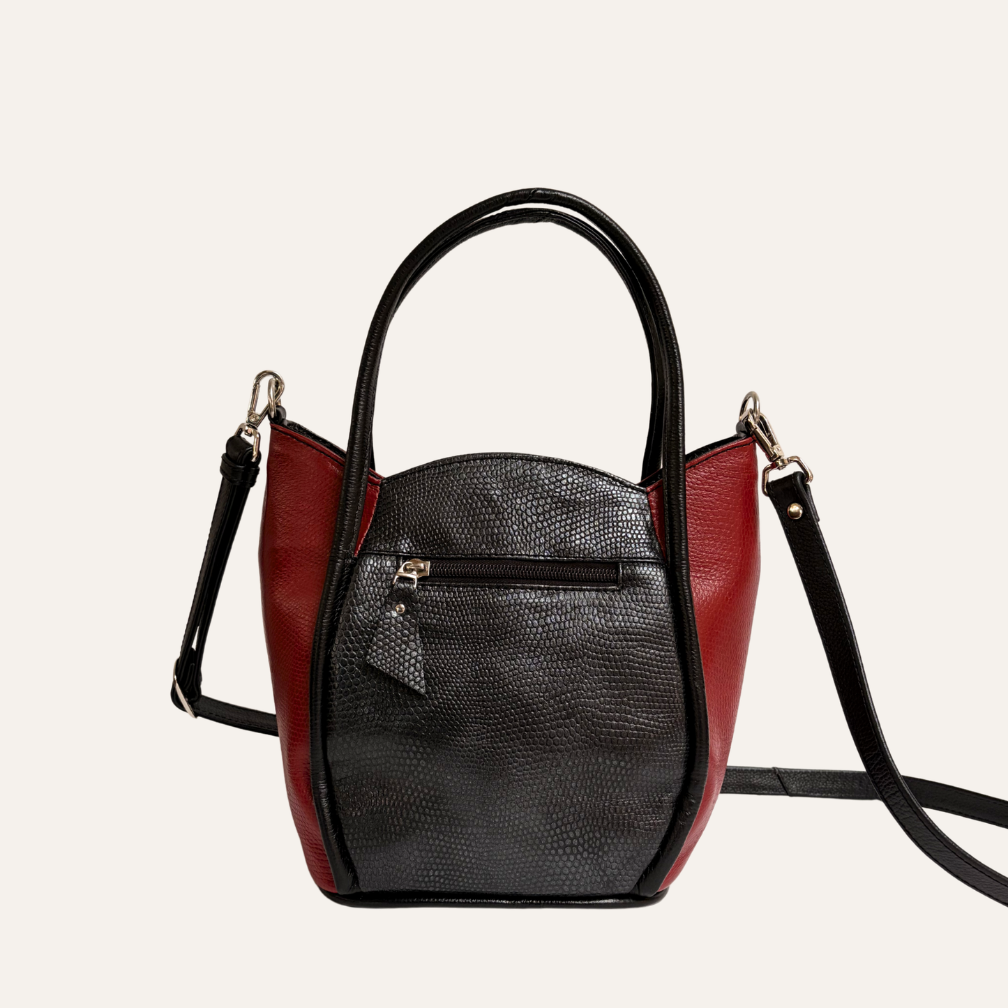 Cartera petalos negra combinada