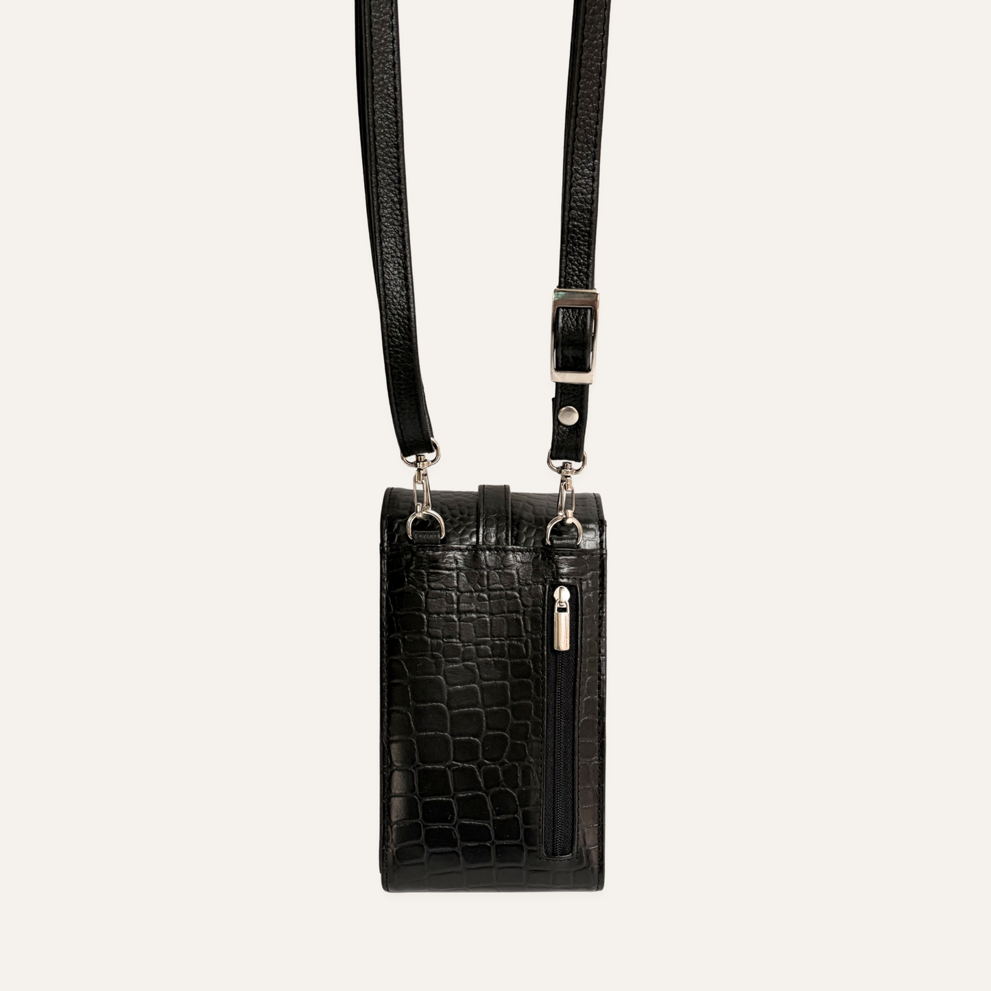 Portacelular con hebilla negro