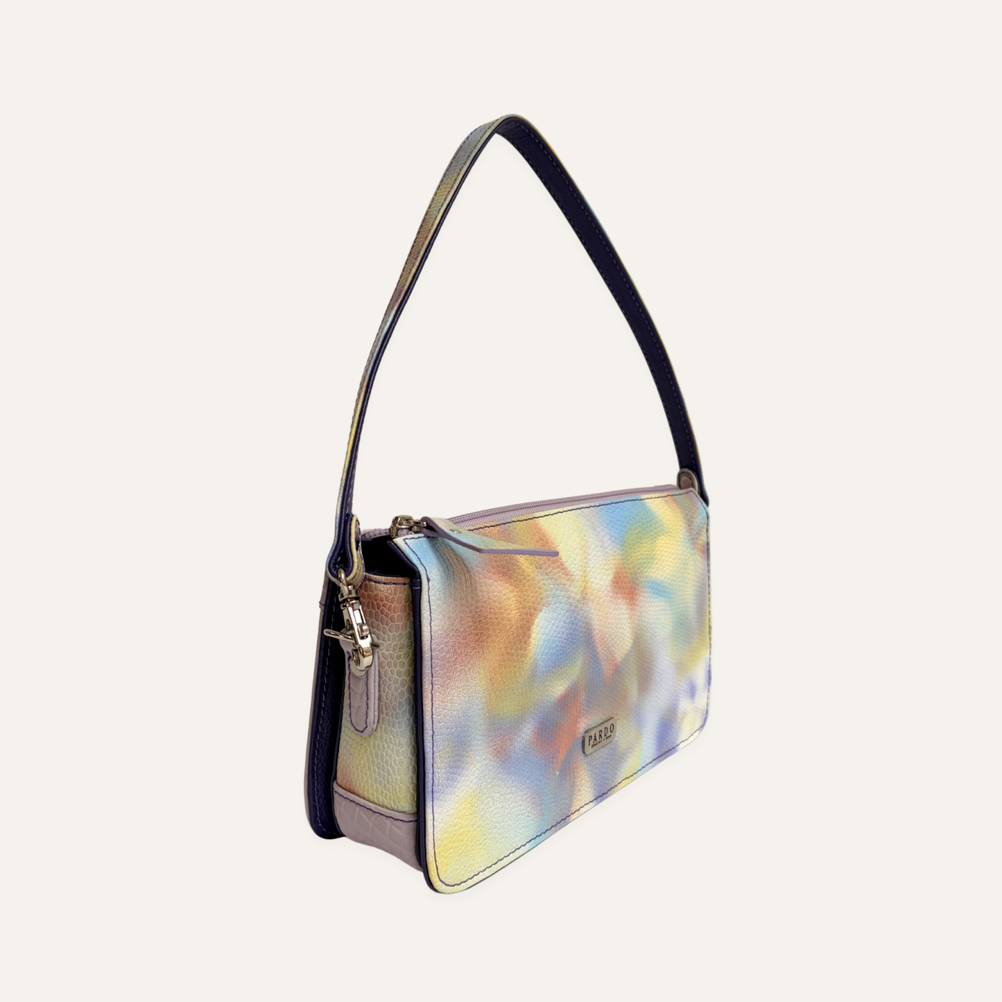 Cartera crossbody multiusos lila marmolado
