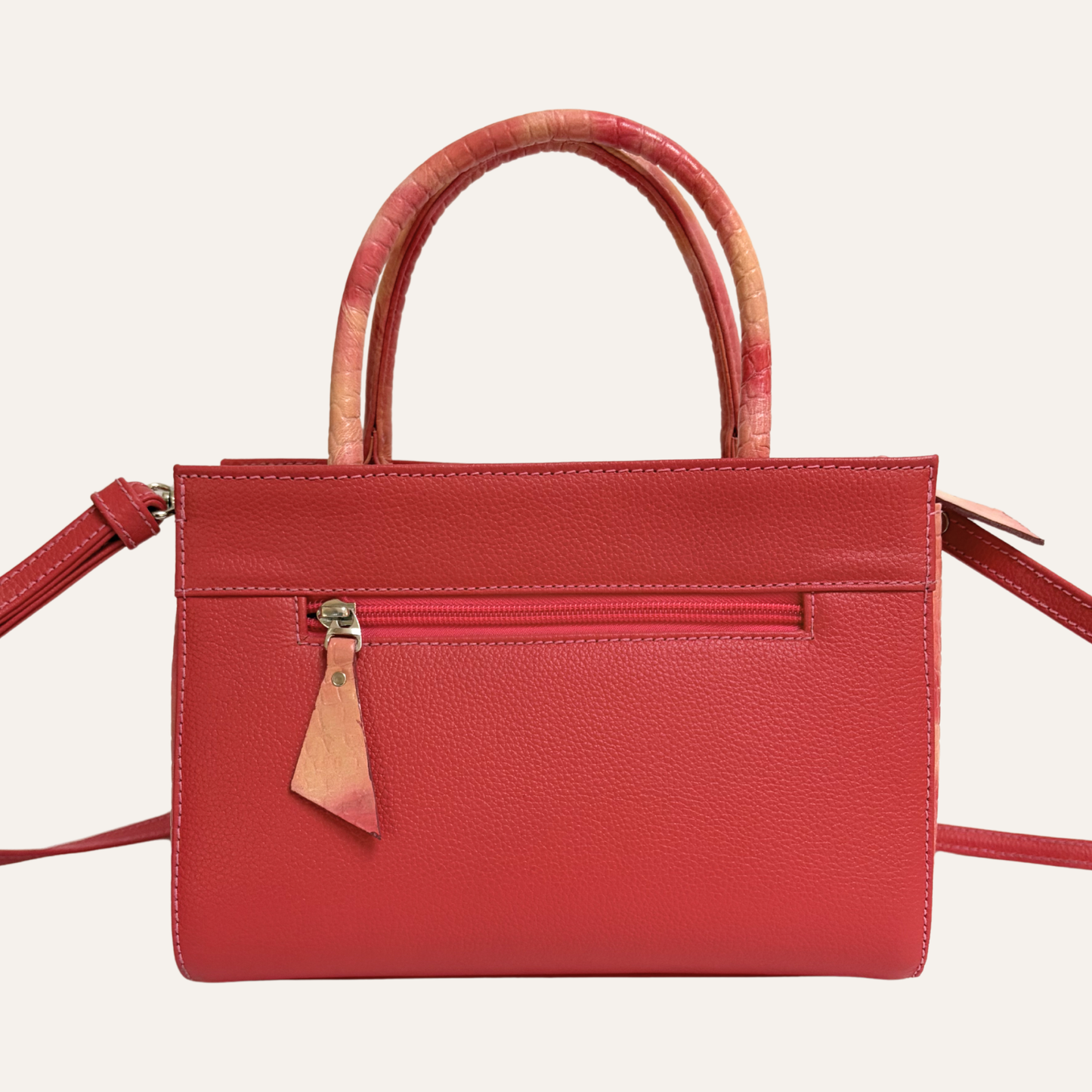 Cartera clasica estucturada salmón marmolado