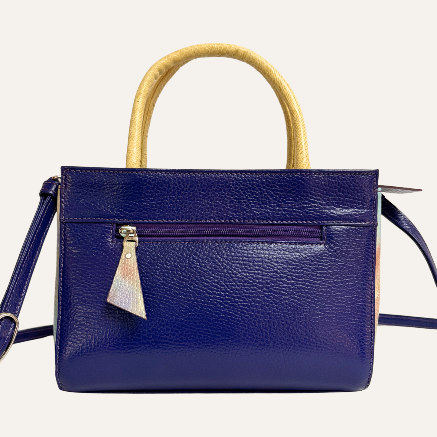 Cartera clasica estucturada lila marmolada