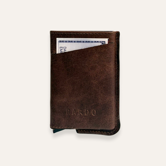 Tajetero clip sencillo para hombre cafe