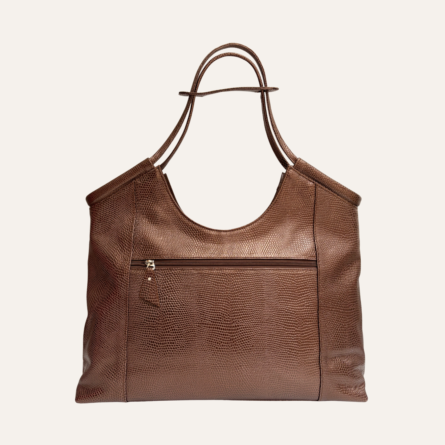 Tote hebillas grande cobre metalizado
