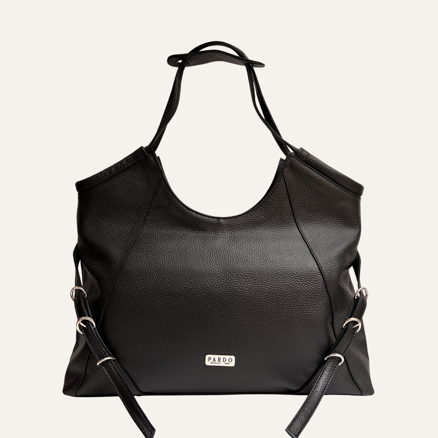 Tote hebillas grande negro