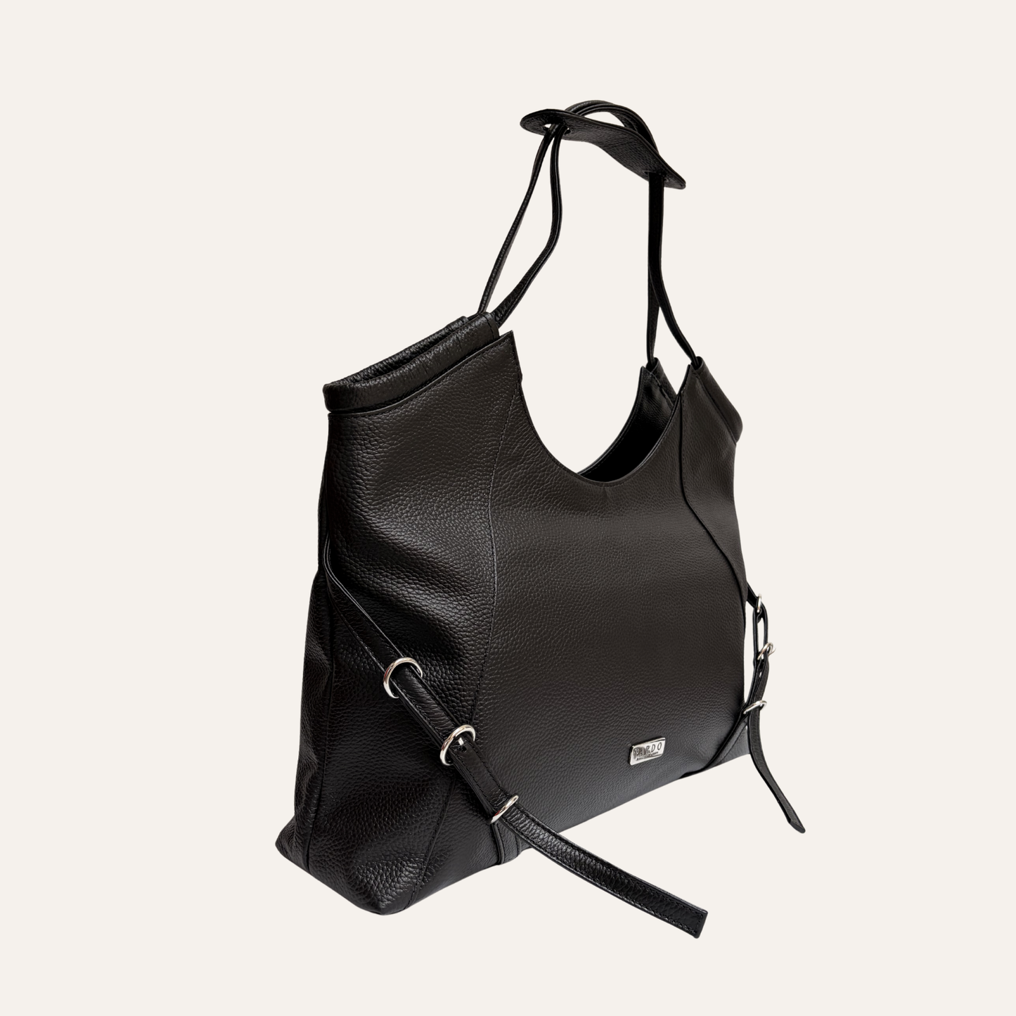 Tote hebillas grande negro