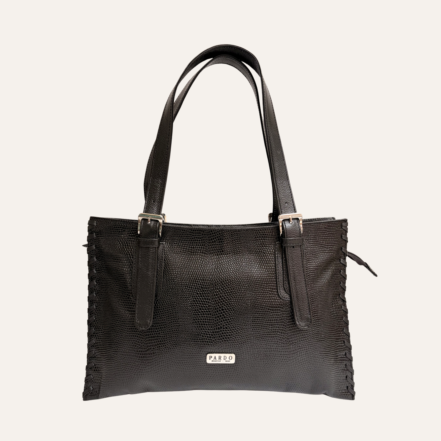 Tote detalle tejido negro