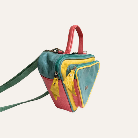 Cartera triangular azul