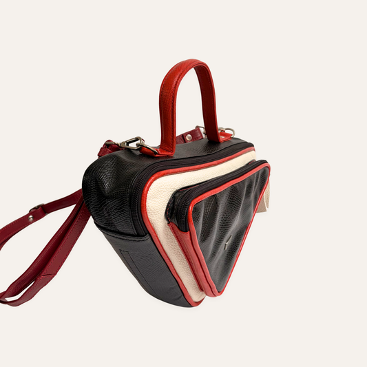 Cartera triangular negra combinada