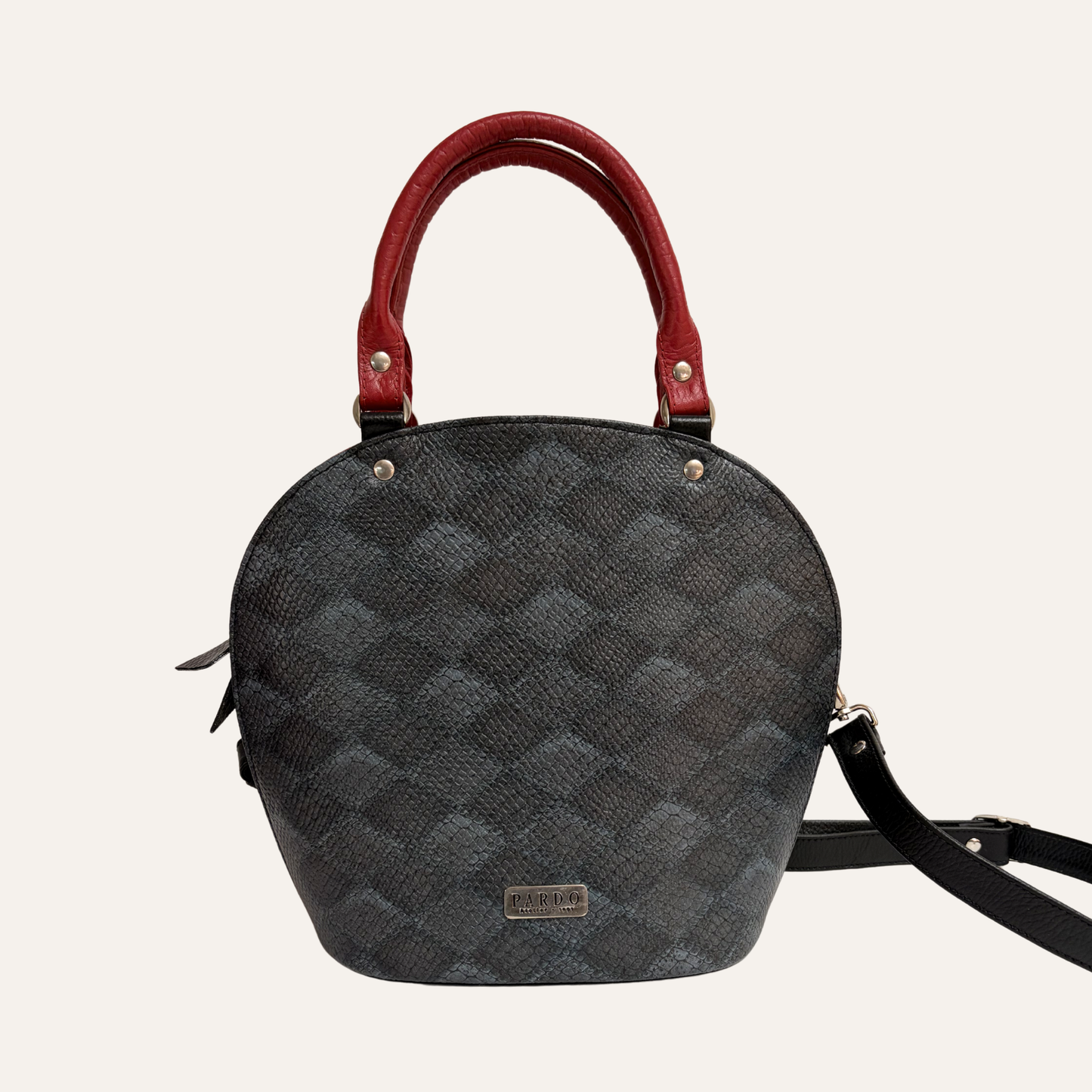 Cartera arco negro con rojo